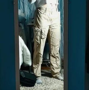 Grunge cream forever 21 oversized large pants